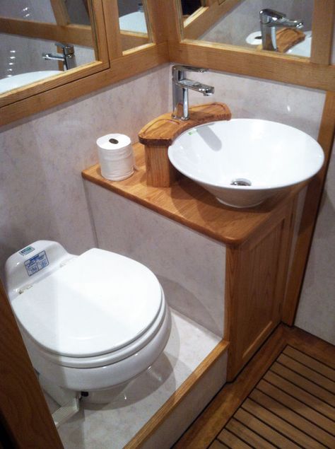 Sailboat Bathroom Ideas, Boat Shower Ideas, Narrowboat Storage Ideas, Small Boat Storage Ideas, Boat Bathroom Ideas, Small Boat Interior Ideas, Boat Decorating Ideas Interiors, Narrowboat Bathroom, Sailboat Bathroom