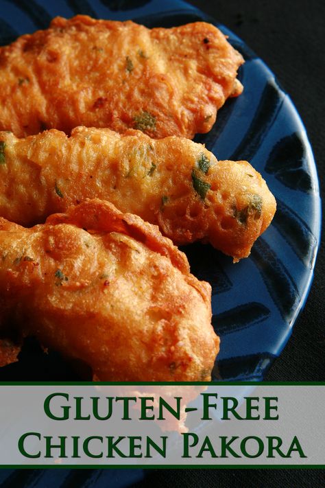 Easy Crispy Chicken, Chicken Pakora Recipe, Chicken Pakora, Pakora Recipe, Gluten Free Cookbooks, Gluten Free Main Dishes, Pakora Recipes, Blue Plate, Gluten Free Recipes For Dinner