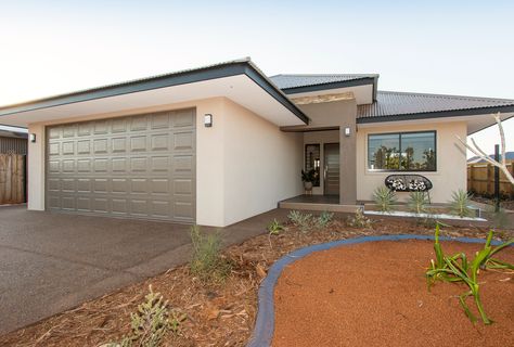 Colorbond Roof  Colorbond Jasper roller Door and Feature portico render Home Exterior White, Colourbond Roof, Modern Australian Home, Colorbond Roof, Roller Door, Garage Door Design, Home Exterior Makeover, Roller Doors, Exterior Makeover