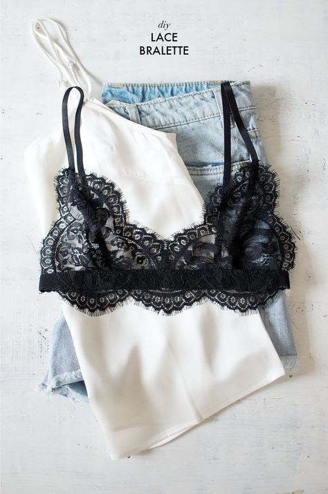 Diy Bralette, Bralette Pattern, Lace Diy, Mode Tips, Diy Vetement, Hot Lingerie, Blazer Outfit, Diy Couture, Trend Fashion