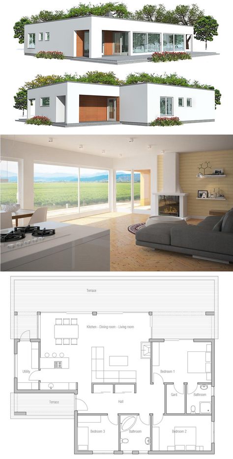 Two Story House, Building A Container Home, House Construction Plan, Small House Plan, Container House Plans, Modern Bungalow, Contemporary House Plans, Modern House Plans, Story House