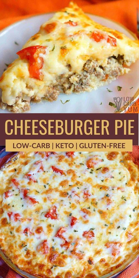 Low Carb Cheeseburger, Cheeseburger Pie, Breakfast Low Carb, Keto Beef Recipes, Low Carb Casseroles, Low Carb Diet Recipes, Losing 40 Pounds, Healthy Low Carb Recipes, Keto Recipes Dinner