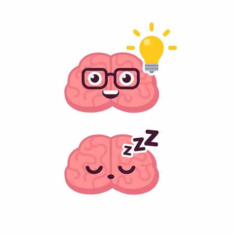 While we're sleeping, our brains act as filters to determine whether or not we should wake-up to address a sound. If we don't wake-up, we don't make a memory of having heard the sound. #sleep #evolution #sleepscience Brain Character, Brain Clipart, Brain Cartoon, Brain Sleep, Brain Poster, Icon Character, Ip Design, Brain Icon, Brain Illustration