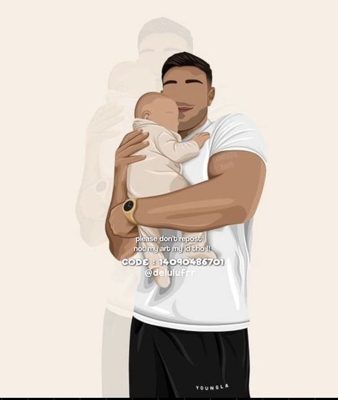 Black Family Cartoon, Family Picture Drawing, Custom Illustrated Family Portrait, Picture Codes, Baby Decals, Preppy Decal, Cute Family Pictures, Pic Code, Digital Portrait Illustration