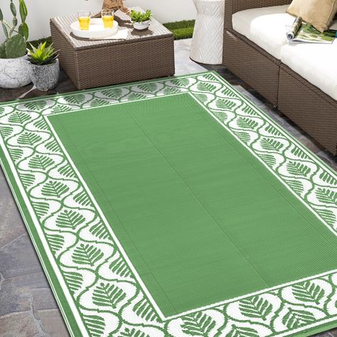 PRICES MAY VARY. CLASSIC DESIGN & REVERSIBLE: Our outdoor/indoor rug is made of 100% polypropylene with tightly woven plastic straw, which is durable and comfortable feeling underfoot. The outdoor rugs are reversible, just flip over the rugs and choose favorite side to liven up your outdoor spaces like patios, porches and balconies. HIGH QUALITY & UV RESISTANT: Made of 100% UV coated plastic fabric, the outdoor rugs can effectively resist high temperature to prevent the mat from fading. These ou Picnic Backyard, Large Outdoor Rugs, Straw Rug, Backyard Balcony, Plastic Fabric, Porch And Balcony, Outdoor Indoor, Plastic Straw, Outdoor Rug