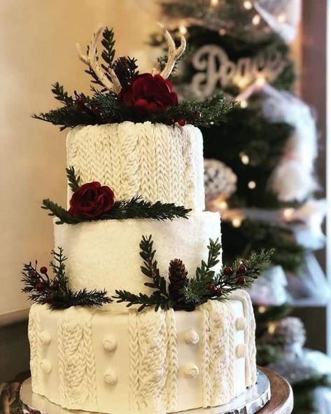 Wonderland Wedding Cake, Christmas Wedding Cakes, Winter Wedding Cake, Naked Cakes, Winter Wedding Decorations, December Wedding, Wedding Cake Decorations, Winter Wonderland Wedding, Winter Wedding Inspiration