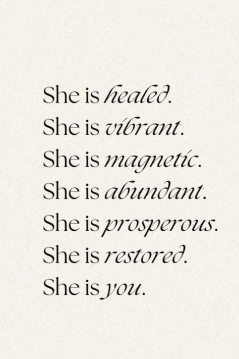 she is healed, she is vibrant, she is magnetic. she is abundant, she is prosperous, she is restored, she is you. Aesthetic Private Jet, Porsche Mom, Lily Van Der Woodsen, Inspirational Quotes Positive, Vision Board Images, Quotes Positive, Private Jet, Clean Girl, Van Cleef