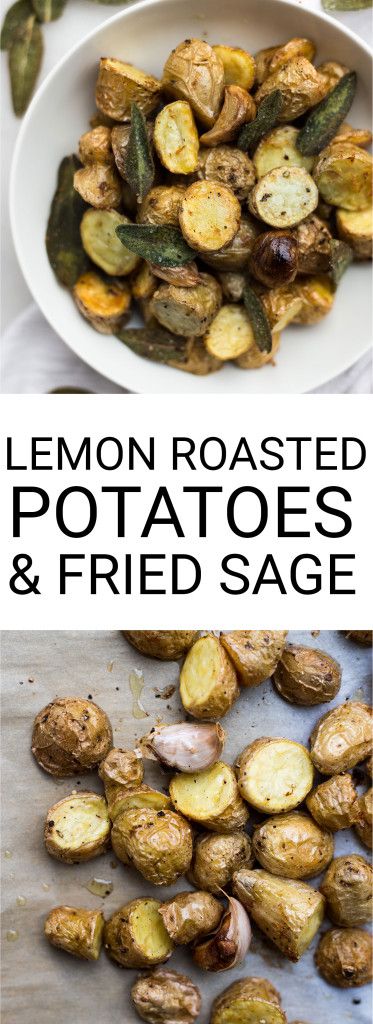 Lemon Roasted Potatoes, Healthy Thanksgiving Sides, Fried Sage, Sage Recipes, Thanksgiving Appetizer Recipes, Healthy Thanksgiving, Vegan Side Dishes, Vegan Sides, Thanksgiving Side