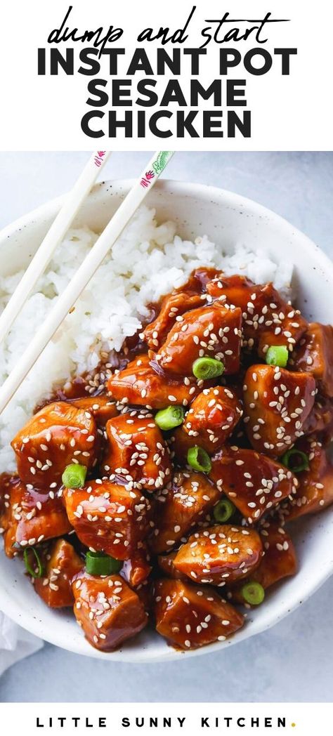 Instant Pot Sesame Chicken, General Tao Chicken, Chicken Sesame, Chicken Instapot, Chicken Instant Pot Recipes, Instapot Recipes Chicken, Chicken Instant Pot, Honey Sesame Chicken, Sesame Chicken Recipe