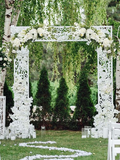 1Pc Artificial Peony Red Roses Flowers Swag Faux Flower Arch Garland Simulation Door Lintel Fake Green Leaves and Silk Flowers Wreath for Home Garden Wedding Arch Front Door Wall DecorI discovered amazing products on SHEIN.com, come check them out! Outdoor Altar, Flower Swag, Silk Flower Wreaths, Wedding Arch Flowers, Arch Flowers, Artificial Peonies, Floral Swag, Wedding Welcome Sign, Wedding Fabric