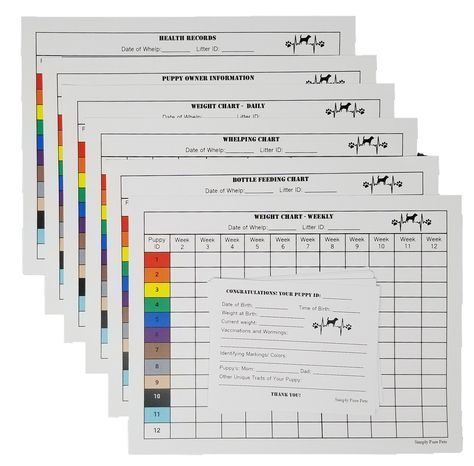 Puppy Whelping Charts for Record Keeping bundled with Whelping Colors Great for Breeders works great for Recording and Tracking Data for Litters -- Visit the picture link even more details. (This is an affiliate link). Peter Pan Images, Puppy Whelping, Dog Whelping Box, Breeding Business, Dog Breeding Business, Whelping Puppies, Dog Birth, Record Chart, Puppy Litter