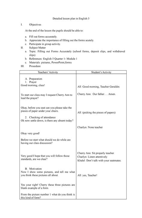 Detailed Lesson PLAN IN English 5 - Detailed lesson plan in English 5 I. Objectives At the end of - Studocu High School Books, School Forms, Group Activities, Teaching Science, Student Activities, Junior High, Lesson Plan, Any Book, Essay Writing