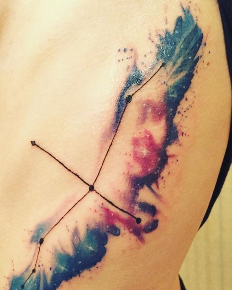 Color Cygnus tattoo Watercolor Tattoo, Tattoos, Color