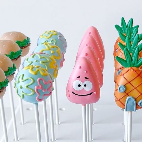 Spongebob Cake Pops, Spongebob Cake, Spongebob Birthday Party, 25th Birthday Parties, Spongebob Party, Spongebob Birthday, Sponge Bob, Surprise Party, 25th Birthday