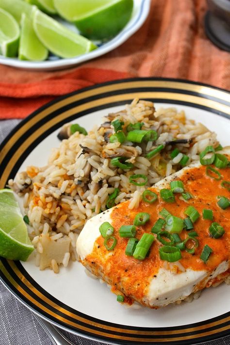 Karen's Kitchen Stories: Coconut Red Curry Halibut with Rice | #FishFridayF... Curry Halibut, Coconut Red Curry, Halibut Recipes, Curry Rice, Asian Flavors, Kitchen Stories, Egg Free, Thai Recipes, Curry Recipes