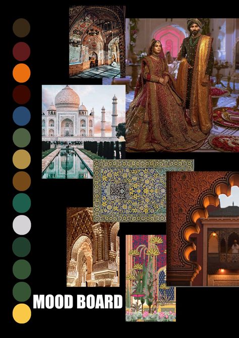 Summer Fashion Mood Board, Taj Mahal Inspired Fashion, Client Board Fashion Design, Textile Design Portfolio, Diwali Animation, Fashion Knowledge, Fashion Sketchbook Inspiration, Brain Coral, Bling Flip Flops