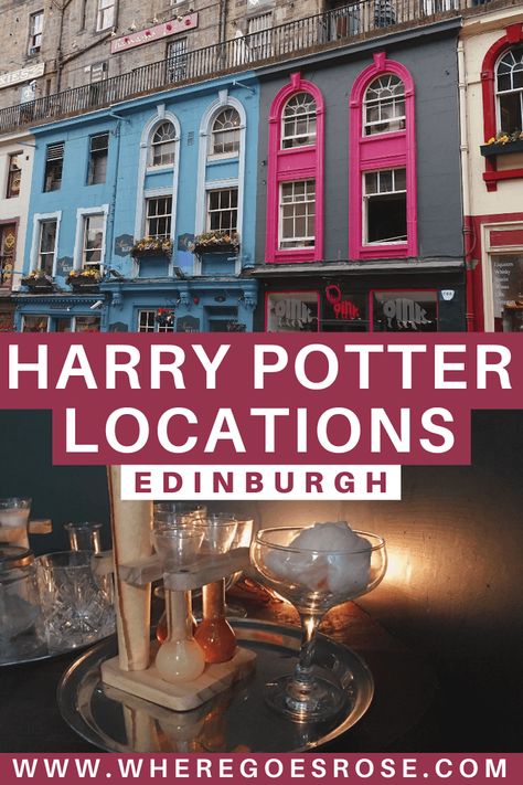 A guide to the Edinburgh Harry Potter locations including how to book an Edinburgh Harry Potter tour. Finding these locations is one of the best things to do in Edinburgh that shouldn't be missed during Scotland travel. | Edinburgh harry potter diagon alley | edinburgh harry potter hogwarts | edinburgh scotland harry potter | edinburgh scotland things to do in harry potter Edinburgh Harry Potter Tour, Scotland Harry Potter, Harry Potter Hotel, Harry Potter Bar, Edinburgh Harry Potter, Travel Edinburgh, Harry Potter Locations, Elephant House, Harry Potter Activities