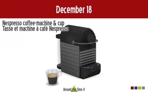 Around The Sims 4: Nespresso coffee&cup machine • Sims 4 Downloads Sims 4 Cc Nespresso, Expresso Machine Sims 4 Cc, Sims 4 Coffee Maker, Sims 4 Coffee Machine, Sims 4 Appliances, Sims 4 Appliances Cc, Sims4 Kitchen, Around The Sims 4, Cc Makeup