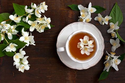 jasmine inset Jasmine Tea Benefits, Simple Sugar Syrup, Black Tea Leaves, Mango Sorbet, Jasmine Flowers, Jasmine Green Tea, Jasmine Tea, Perfect Cup Of Tea, Sorbet Recipes