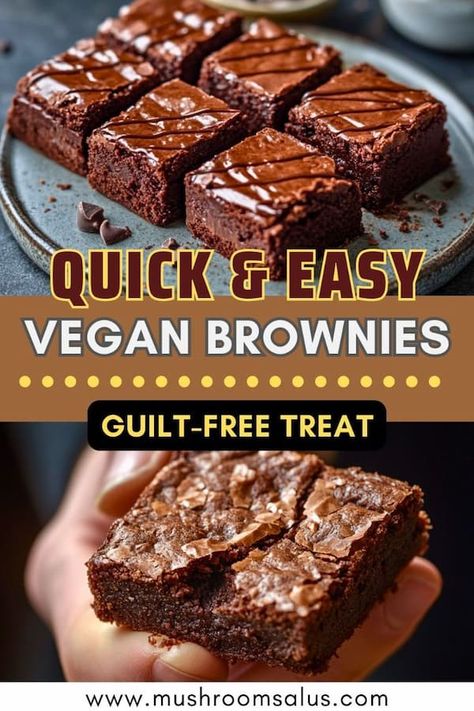 Craving a guilt-free treat? These easy vegan brownies are the perfect blend of rich, fudgy deliciousness and healthy ingredients. Whether you're into vegan baking recipes, or searching for a quick and satisfying vegan dessert, this recipe is a must-try. With all the flavor of traditional brownies and none of the dairy, they're the ultimate treat for anyone following a plant-based lifestyle. Easy Vegan Brownies, Vegan Brownie Recipe, Healthy Vegan Brownies, Vegan Brownies Easy, Fudgy Vegan Brownies, Best Vegan Brownies, Vegan Brownies Recipe, Dairy Free Brownies, Vegan Brownies