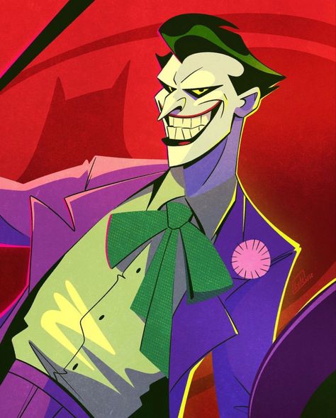 Joker Dc Comics Art, Arkham Joker, The Joker Concept Art, Lyle Cruse, Joker Pfp, Joker Animated Series, The Joker Animated, Joker Batman Animated Series, Joker Skating Over Batman