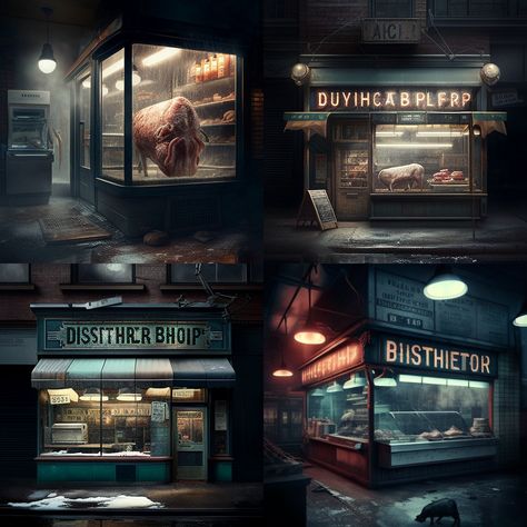 Creepy Butcher Shop, Butcher Horror, Butcher Store, Butcher Shop, Photorealism