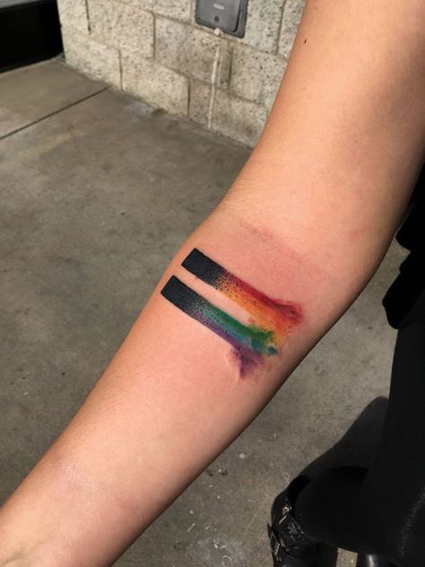 8 Trans Tattoos that Reflect Who You Are, And Who You Are Becoming Pride Tattoo Ideas, Lgbt Tattoos, Outer Bicep Tattoos, Equality Tattoos, Lgbt Tattoo, Meaningful Tattoos For Men, Rainbow Tattoo, Equality Pride, Ace Tattoo