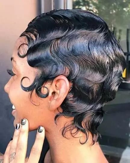 Layered Pixie Cut, Finger Waves Short Hair, Finger Wave Hair, Finger Waves, Hairstyle Tutorial, Short Hair Balayage, Girl Short Hair, Stylish Hair, How To Draw Hair