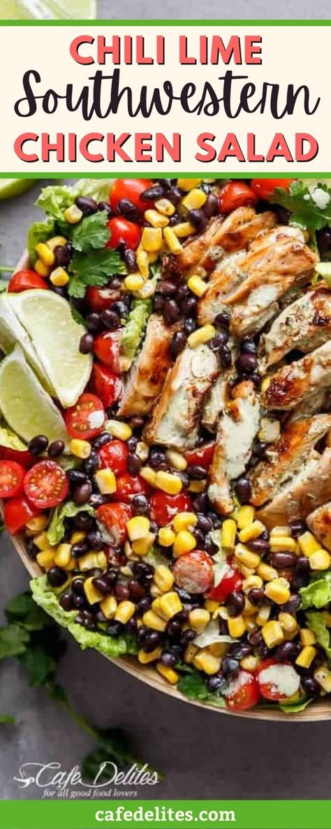 South Western Salad, Chili Lime Dressing Creamy, Southwest Salad Dressing Recipe, Southwestern Salad Dressing, Southwestern Dressing, Chili Lime Yogurt Dressing, Chili Lime Salad Dressing, Chili Lime Chicken Salad, Mexican Chicken Salad