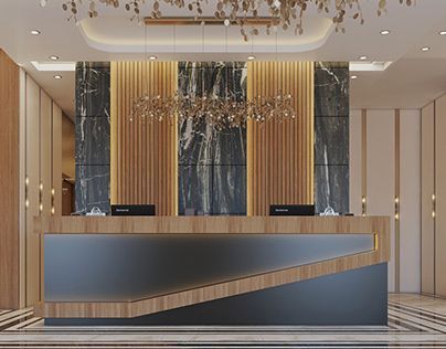 Hotel Lobby Design Reception Counter, Receptionist Design, Office Counter Design, Spa Office, Hospital Reception, Office Reception Desk, Office Table And Chairs, Custom Reception Desk, Hotel View