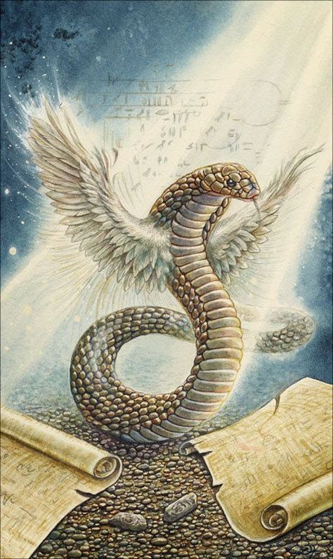 Agathodaemon | The Powers That Be Moon Mythology, Egypt Inspiration, Winged Serpent, Feathered Serpent, Inner Journey, Earth Mother, Snake Art, Greek And Roman Mythology, Egyptian Gods