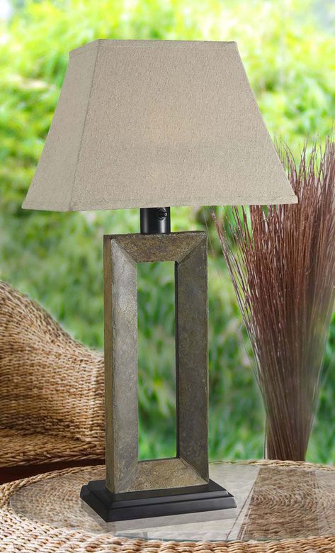 Outdoor Table Lighting, Rustic Outdoor Table, Table Lighting Ideas, Porch Trellis, Patio Lamp, Column Lights, Porch Lamp, Outdoor Table Lamp, Deck Table