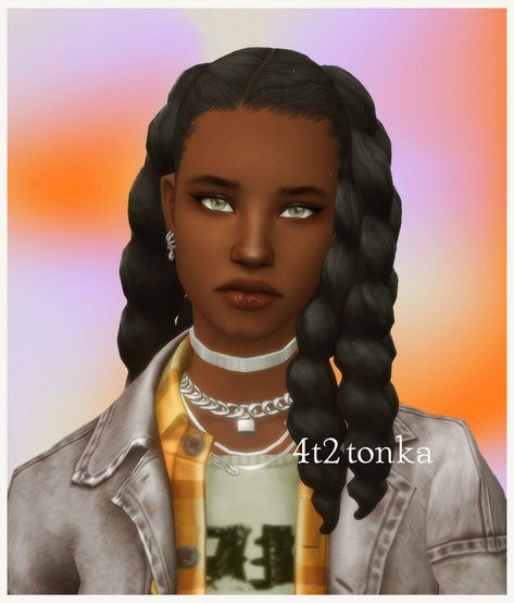 Sims Recolor, Sims 2 Black Hair, Braid Buns, Ts2 Hair, Sims2 Cc, Sims 2 Games, Sims 2 Hair, Stop And Smell The Flowers, Ts2 Cc