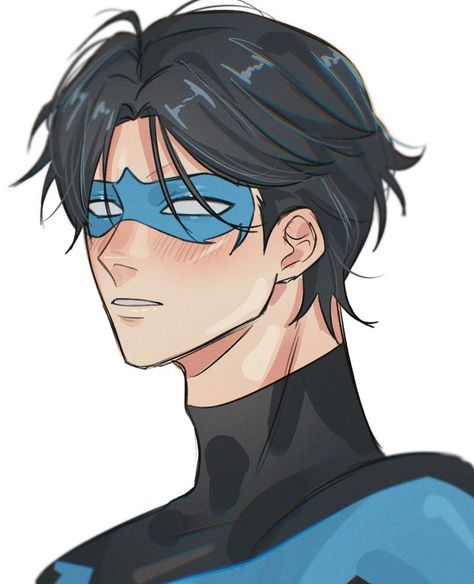 #robon #nightwing #teentitans Robin And Starfire Matching Icons Fanart, Teentitans Drawing, Nightwing Fanart Cute, Nightwing Drawing, Robin Ttg, Nightwing Pfp, Nightwing Fanart, Teen Titans Go Robin, Teen Titans Robin