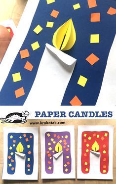 PAPER CANDLES Wreath Paper, Art Ideas For Teens, Jul Diy, Paper Candle, Art Projects For Teens, Art Projects For Adults, Toddler Art Projects, Halloween Wreaths, Christmas Activities For Kids