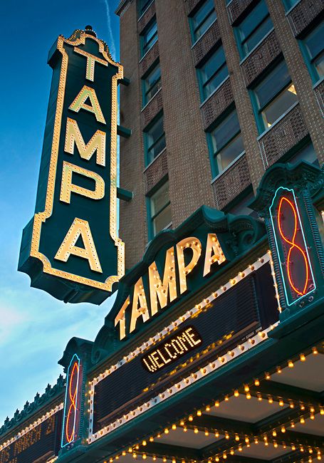 Art inspiration: the Tampa theater sign Tampa Theatre, Theater Sign, Theatre Sign, Old Signs, Old Florida, Tampa Florida, Travel Bugs, Orlando Florida, Tampa Bay