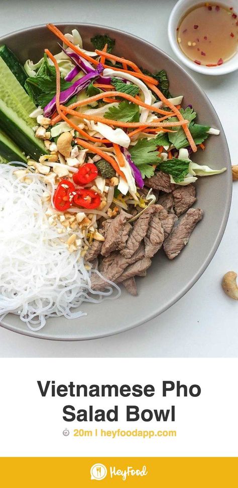 Vietnamese Pho Salad Bowl  Hands up who loves a big bowl of Vietnamese pho soup? Then you will love this Vietnamese pho salad bowl for summer.   #eatingshow #eattheworld #mealprepping #foodblogger #simplerecipes #eatingwell #cookingathome #mealplanner  Recipe credit: You Totally Got This Pho Salad, Pho Bowl Recipes, Easy Pho Recipe Vegetarian, Vietnamese Chicken Pho Recipe, Easy Healthy Pho Recipe, Authentic Vietnamese Pho, My Healthy Dish Chicken Pho, Salad Bowl Recipes, Vietnamese Pho