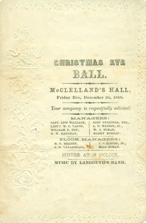 Victorian Ball Invitation, Victorian Dance, Christmas Journals, Victorian Party, Ball Invitation, Dance Cards, Cold December, Victorian Ball, December Morning