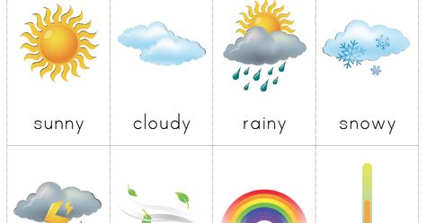 When it comes to the weather, I like to give children a way of becoming more aware that there is usually multiple kinds of weather happening... Weather Symbols For Kids, Teaching Weather, Kinds Of Weather, Classroom Objects, Toddler Printables, Preschool Weather, Carnival Crafts, Shape Activities, Beginning Of Kindergarten