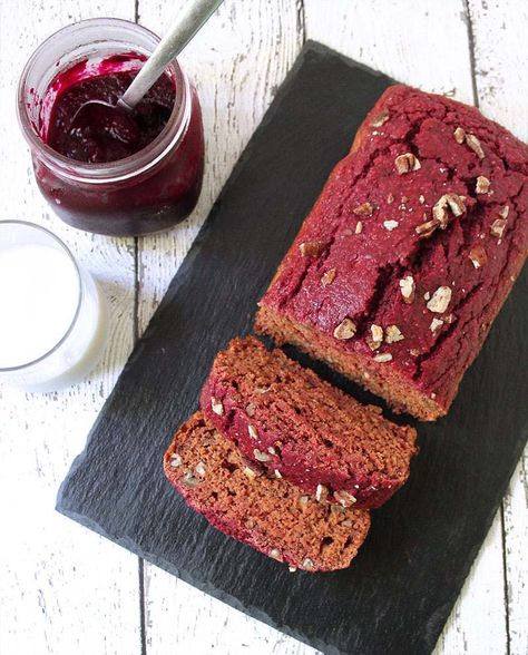 Gluten-Free-Banana Beet Nut Bread @RunninSrilankan Gluten Free Banana Nut Bread, Beet Bread, Sweet Muffins, Beet Recipes, Healthy Comfort, Gf Bread, Gluten Free Banana, Banana Nut Bread, Nut Bread