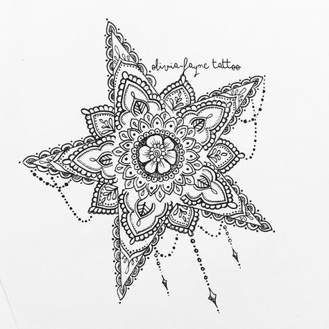 Star for Kirsty Thorpe (all designs are subject to copyright therefore illegal to use without permission or purchase. To order your own custom design please visit my website or email: both in bio)  #star #star tattoo #mandala Mandala Arm Tattoo, Blatt Tattoos, Dotwork Tattoo Mandala, Lotusblume Tattoo, Tattoo Lotus, Tattoo Painting, Tattoo Designer, Tattoo Leg, Star Tattoo Designs