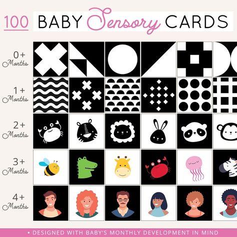 Baby sensory cards printable, set of 100, high contrast baby cards printable, animals, patterns, black and white, montessori, infant, baby Sensory Cards, Patterns Black And White, Montessori Infant, Baby Flash Cards, Free Planner Templates, Baby Activities, Baby Eyes, Printable Animals, Free Planner