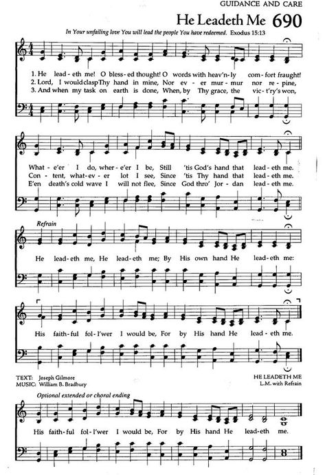 Christian Rituals, Hymnal Art, Hymn Lyrics, Gospel Song Lyrics, Christian Hymns, Hymns Of Praise, Hymn Sheet Music, He Leadeth Me, Hymn Music