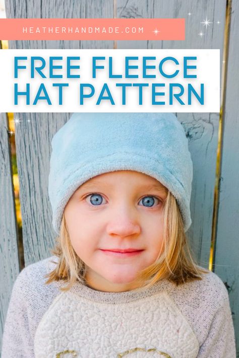 How To Make A Beanie, Kids Fleece Hats, Fleece Sewing, Fleece Hat Pattern, Fleece Sewing Projects, Fleece Crafts, Hat Sewing Pattern, Fleece Projects, Hat Sewing