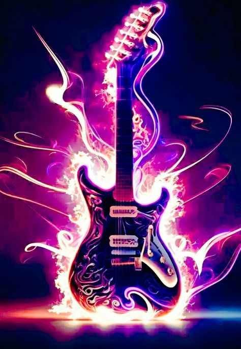 Neon guitar Guitar Pictures Aesthetic, Music Guitar Art, Neon Guitar, Guitar Pictures, Music Images, Guitar Art, Music Guitar, Music Wallpaper, Bass Guitar