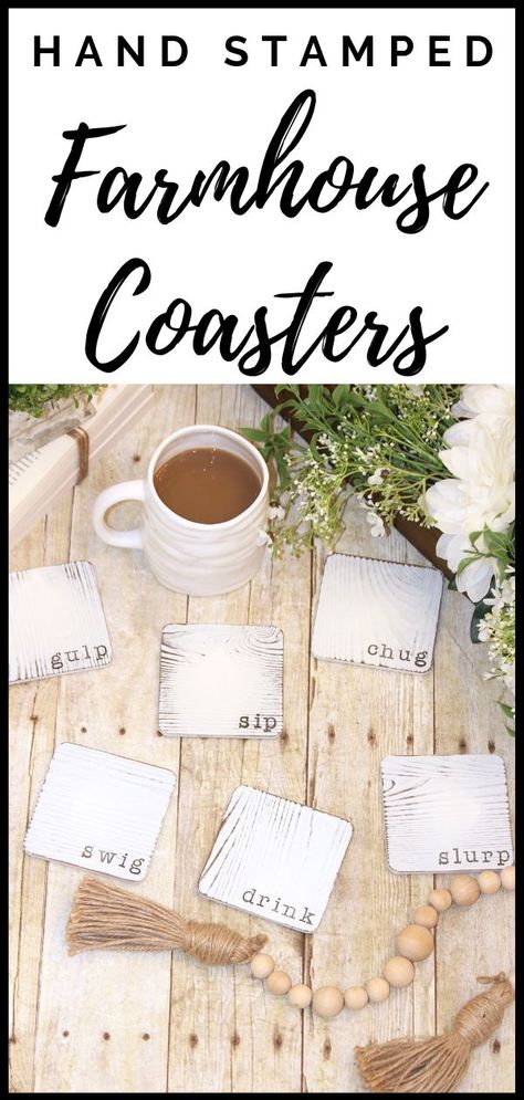 Farmhouse Design Ideas, Farmhouse Coasters, Diy Farmhouse Decoration, Farmhouse Diy Projects, Trendy Farmhouse, Cute Diy Projects, Coaster Crafts, Farmhouse Crafts, Farmhouse Decoration