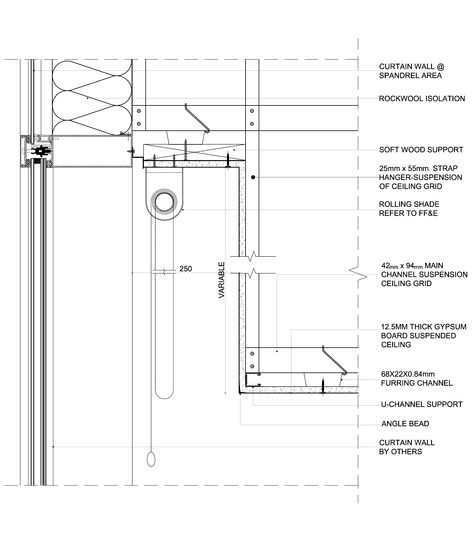 Curtain Cove Light, Curtain Bulkhead, Pelmet Designs, Autocad Layout, Bulkhead Ceiling, Curtain Box, Curtain Pelmet, Facade Detail, Wall Section Detail