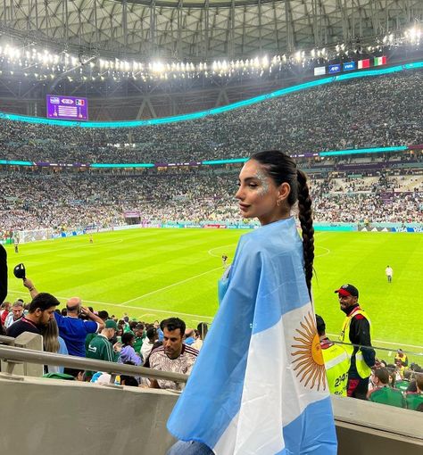 Argentina Soccer Game Outfit, World Cup Aesthetic, Soccer Game Outfits, Argentina World Cup, Argentina National Team, Argentina Soccer, Argentina Football, Football Wags, Soccer Game