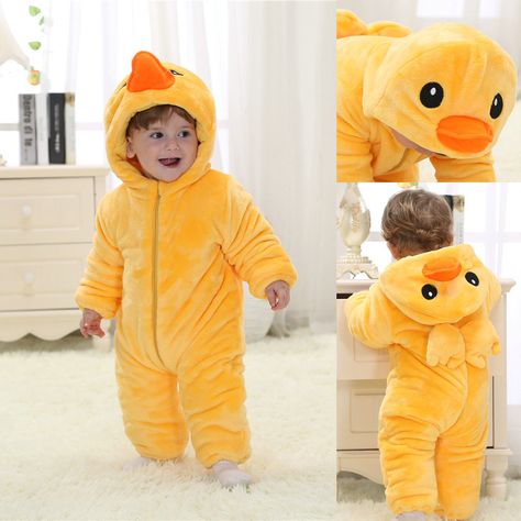 Pato Duck Clothes, Duck Onesie, Casual Yellow Onesie For Playtime, Kawaii Pajamas Onesies, Duck Clothes, Animal Pajamas Onesies, Luxury Baby Gifts, Baby Flannel, Cute Asian Babies