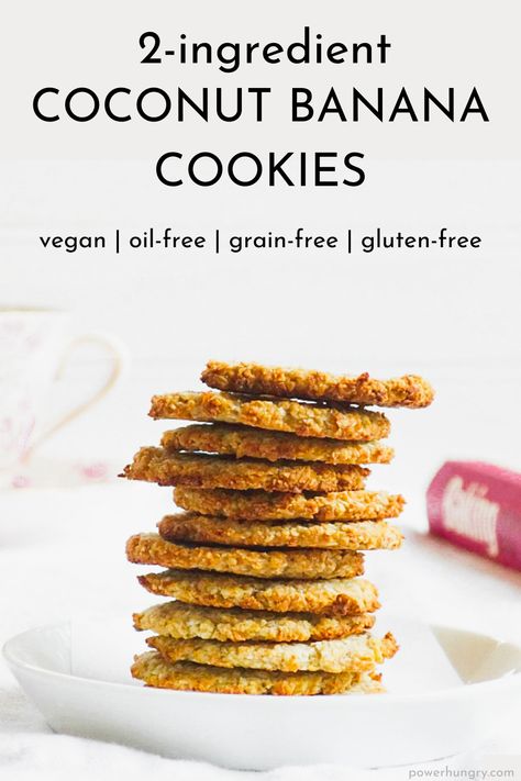 Banana Cookies Vegan, Coconut Flour Cookies, Coconut Biscuits, 2 Ingredient Recipes, Aip Desserts, Paleo Banana, Cookies Vegan, Sugar Free Cookies, Banana Cookies